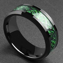 Load image into Gallery viewer, Domineering Man Ring Red Green Carbon Fiber Black Dragon