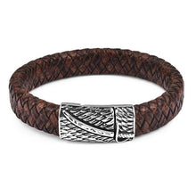 Load image into Gallery viewer, Black Blue Braided Leather X