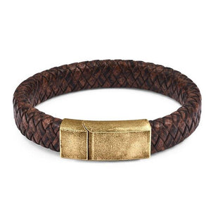 Brown Braided Leather X