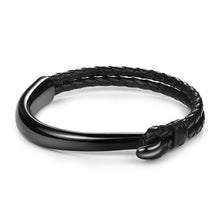 Load image into Gallery viewer, Black Genuine Leather X