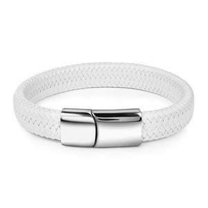 White Leather Bracelet Silver/Gold/Rose X